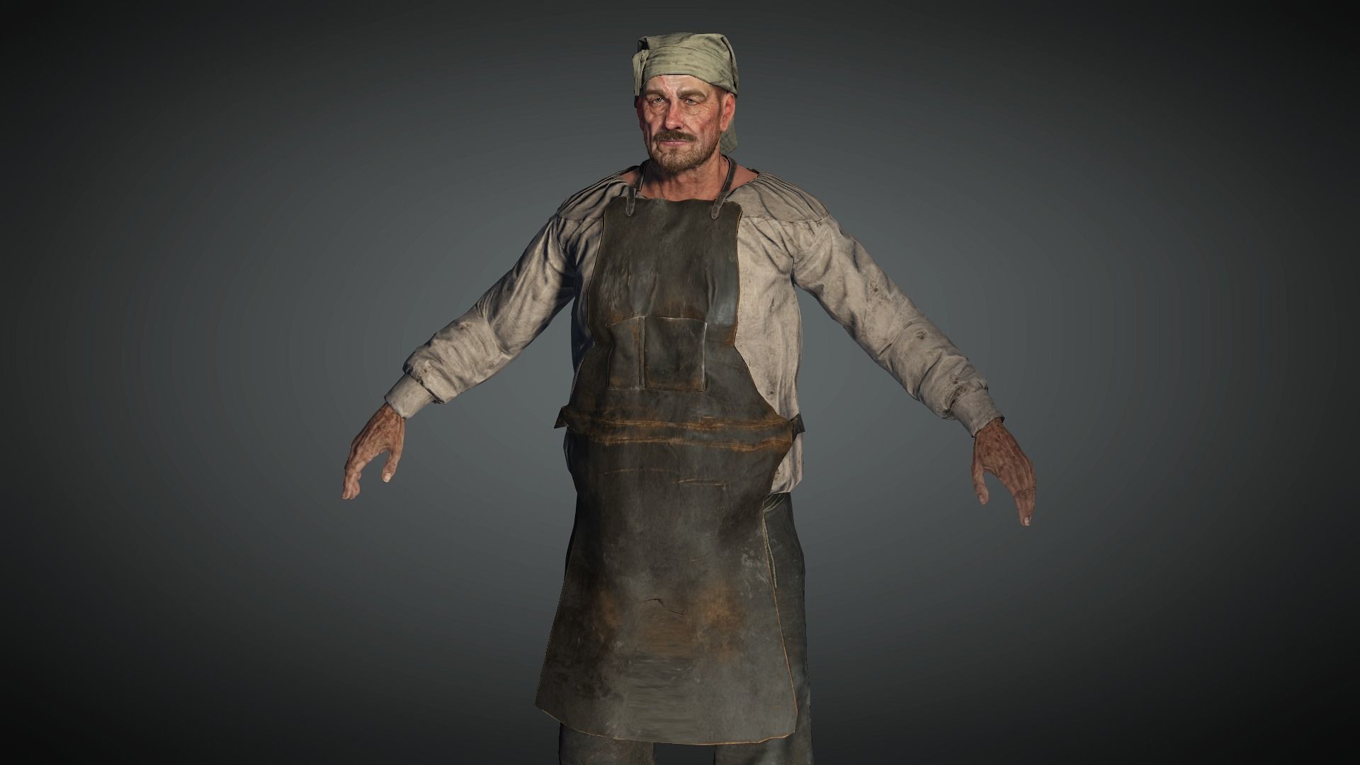 AAA Medieval Male Character 01 Low-poly 3D model_1