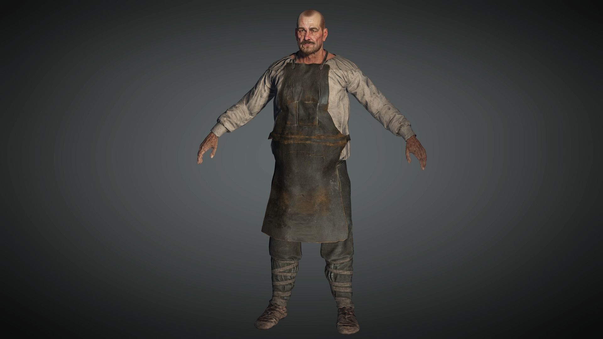 AAA Medieval Male Character 01 Low-poly 3D model_4