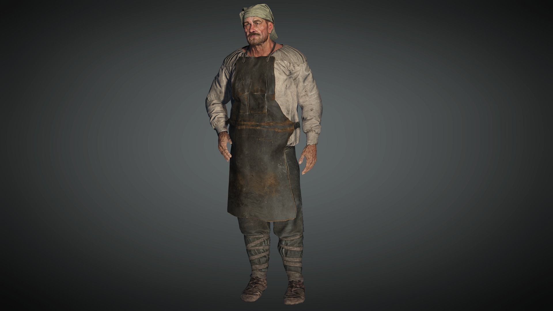 AAA Medieval Male Character 01 Low-poly 3D model_14