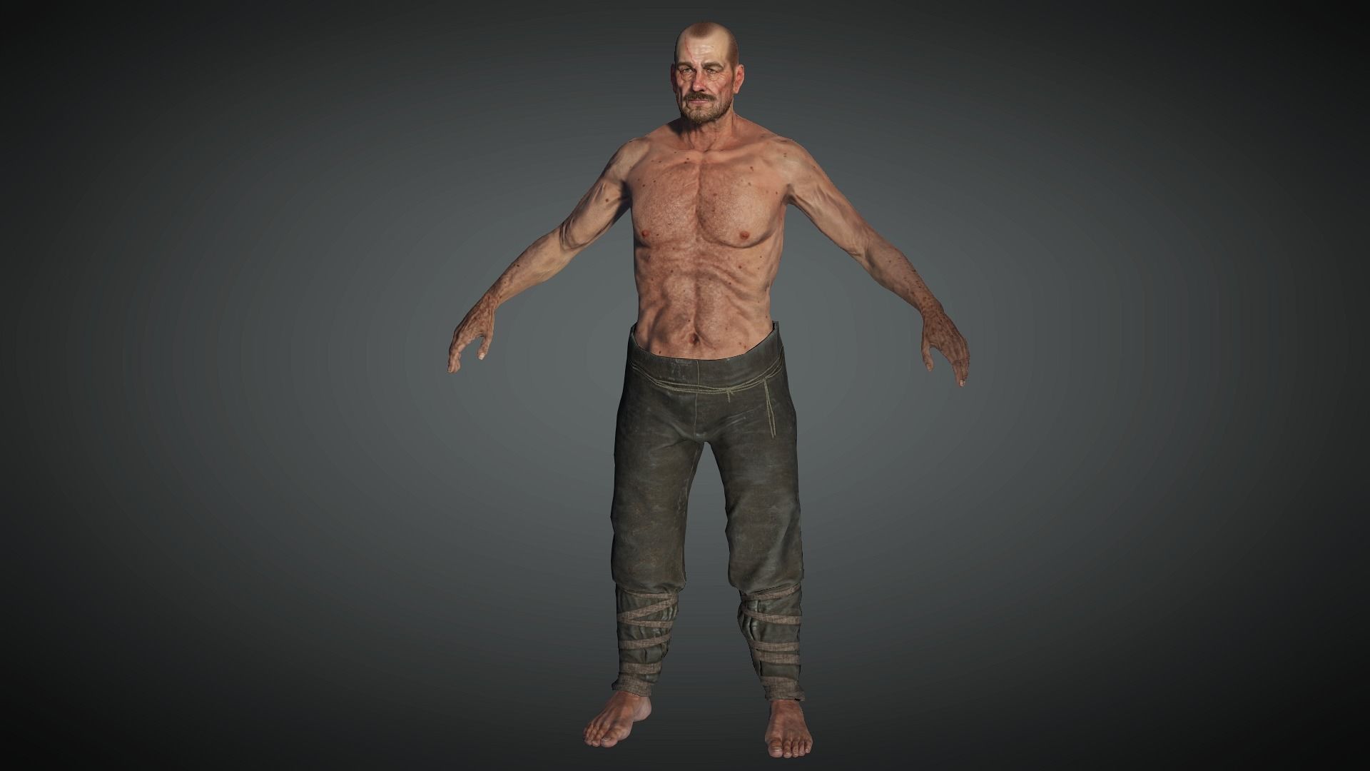AAA Medieval Male Character 01 Low-poly 3D model_9