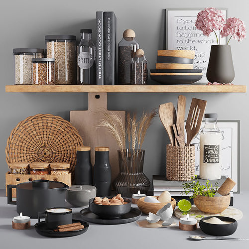 kitchen accessories 01 3D model