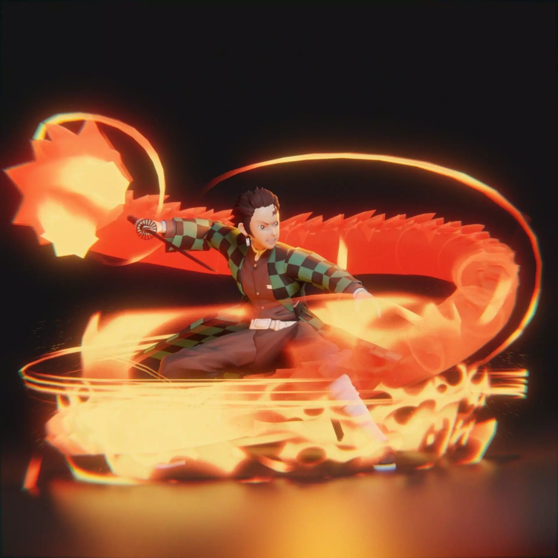 Kamado Tanjiro from Kimetsu no yaiba Low-poly 3D model_0