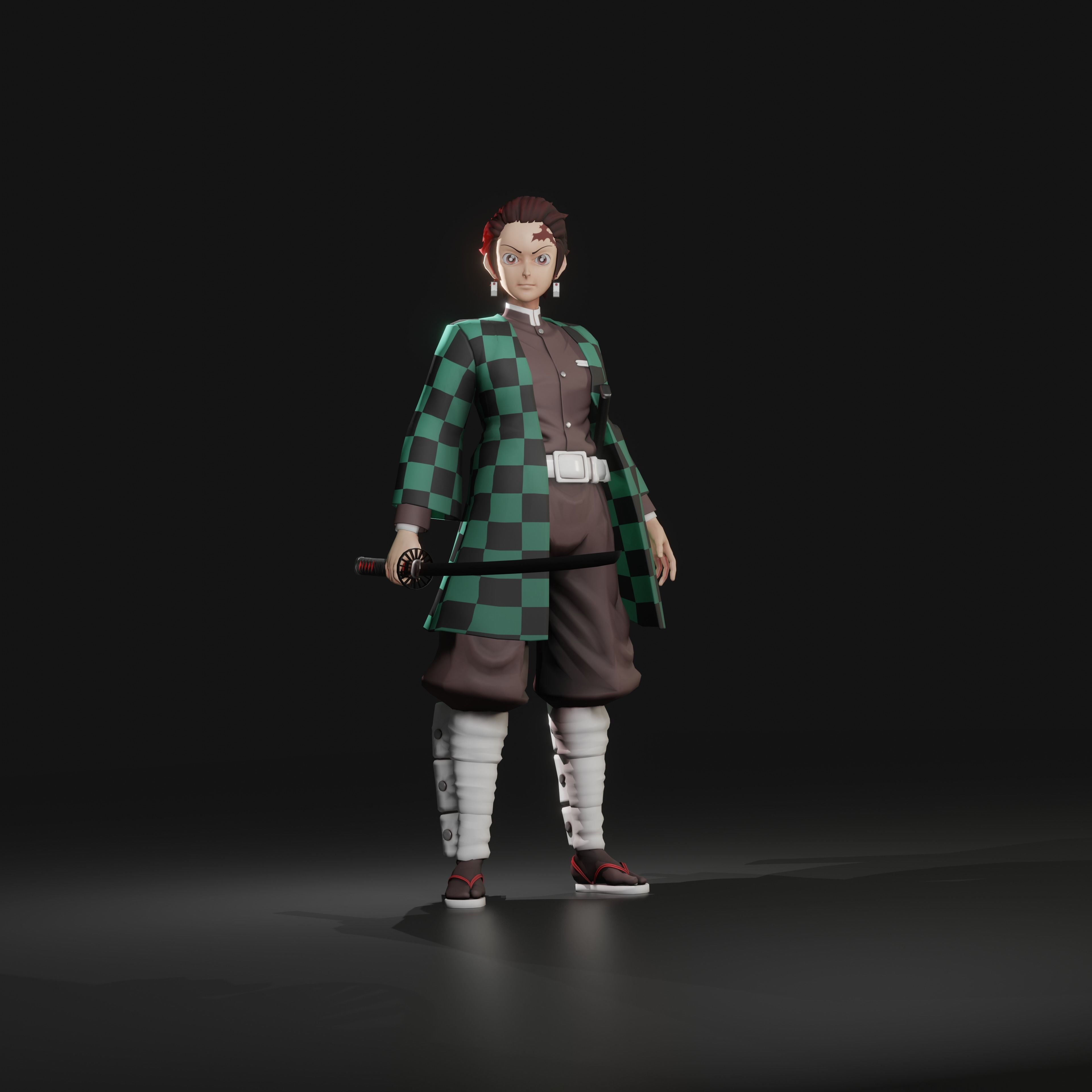 Kamado Tanjiro from Kimetsu no yaiba Low-poly 3D model_2
