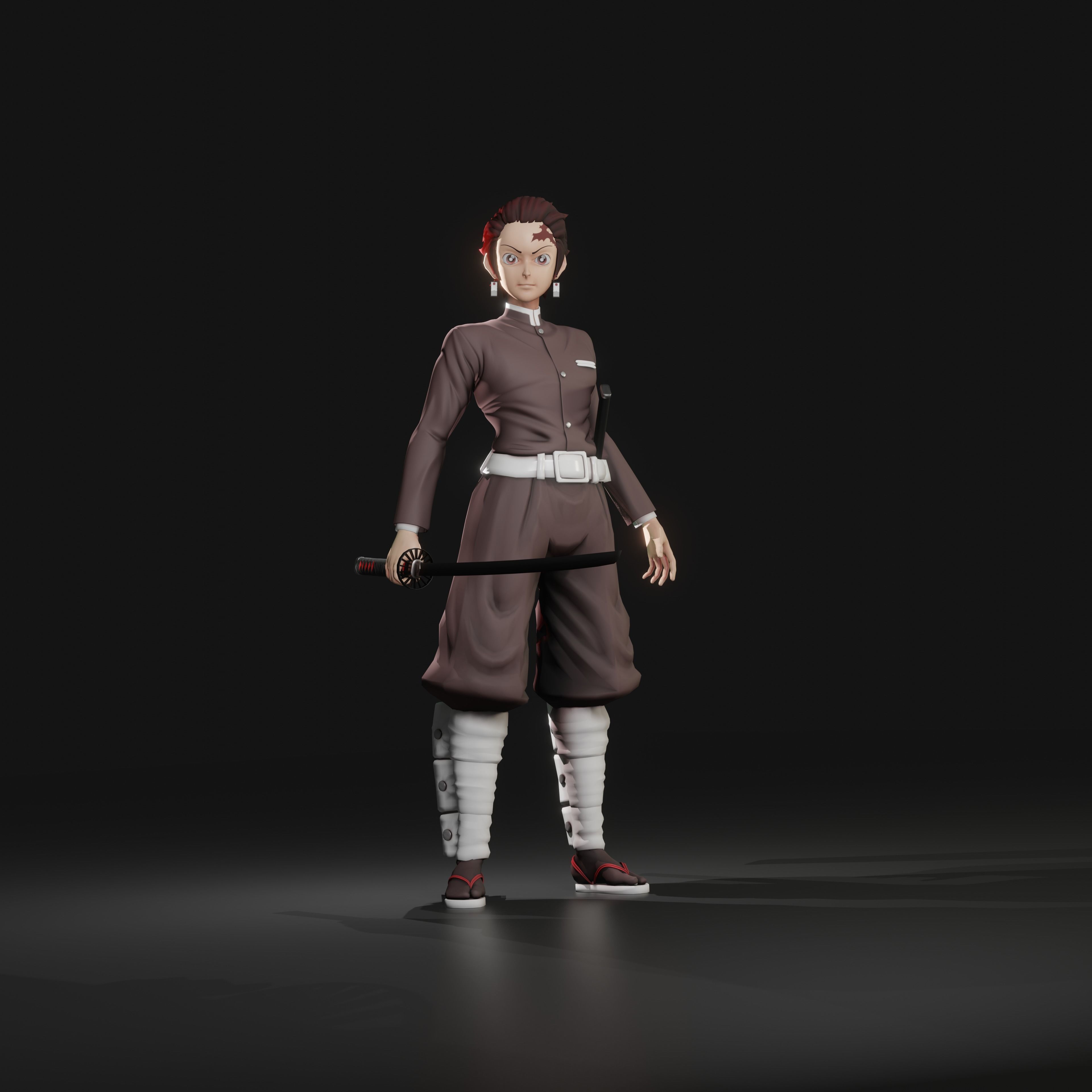 Kamado Tanjiro from Kimetsu no yaiba Low-poly 3D model_3