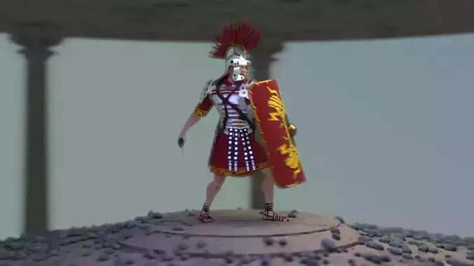 Roman Warrior Option 3D LowPolygon Modell