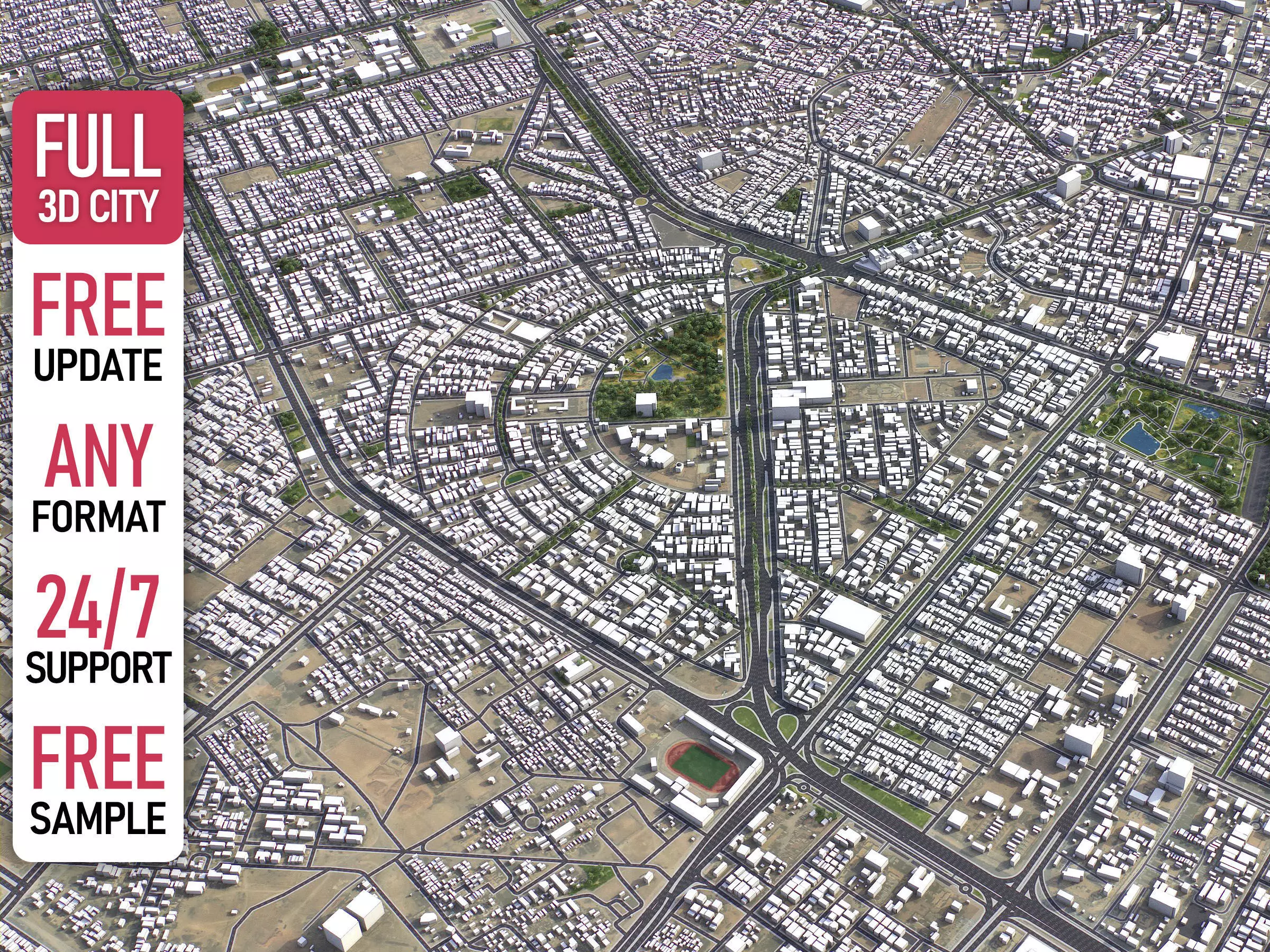 Karbala - 3D City Model Low-poly 3D model_0