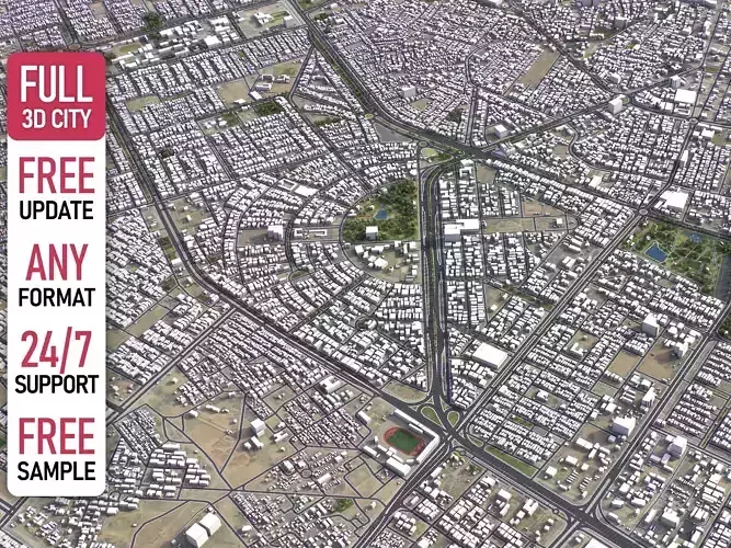 Karbala - 3D City Model Low-poly 3D model
