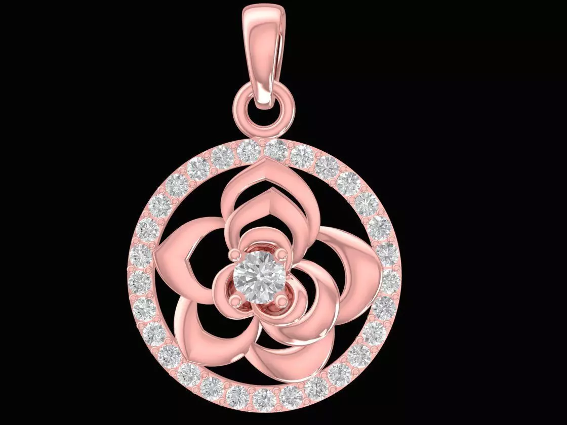 Elegant Floral Spiral Pendant Jewelry Design 2619 3D print model