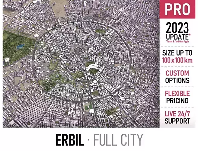 Erbil Low-poly 3D model