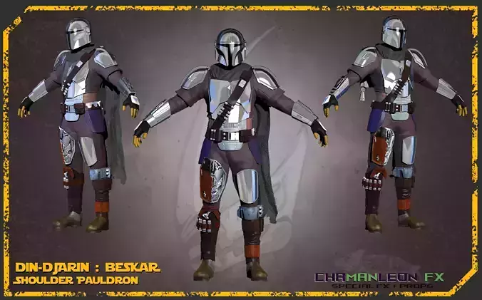 Din Djarin Mandalorian Beskar Armor Bundle Cosplay 3D print model