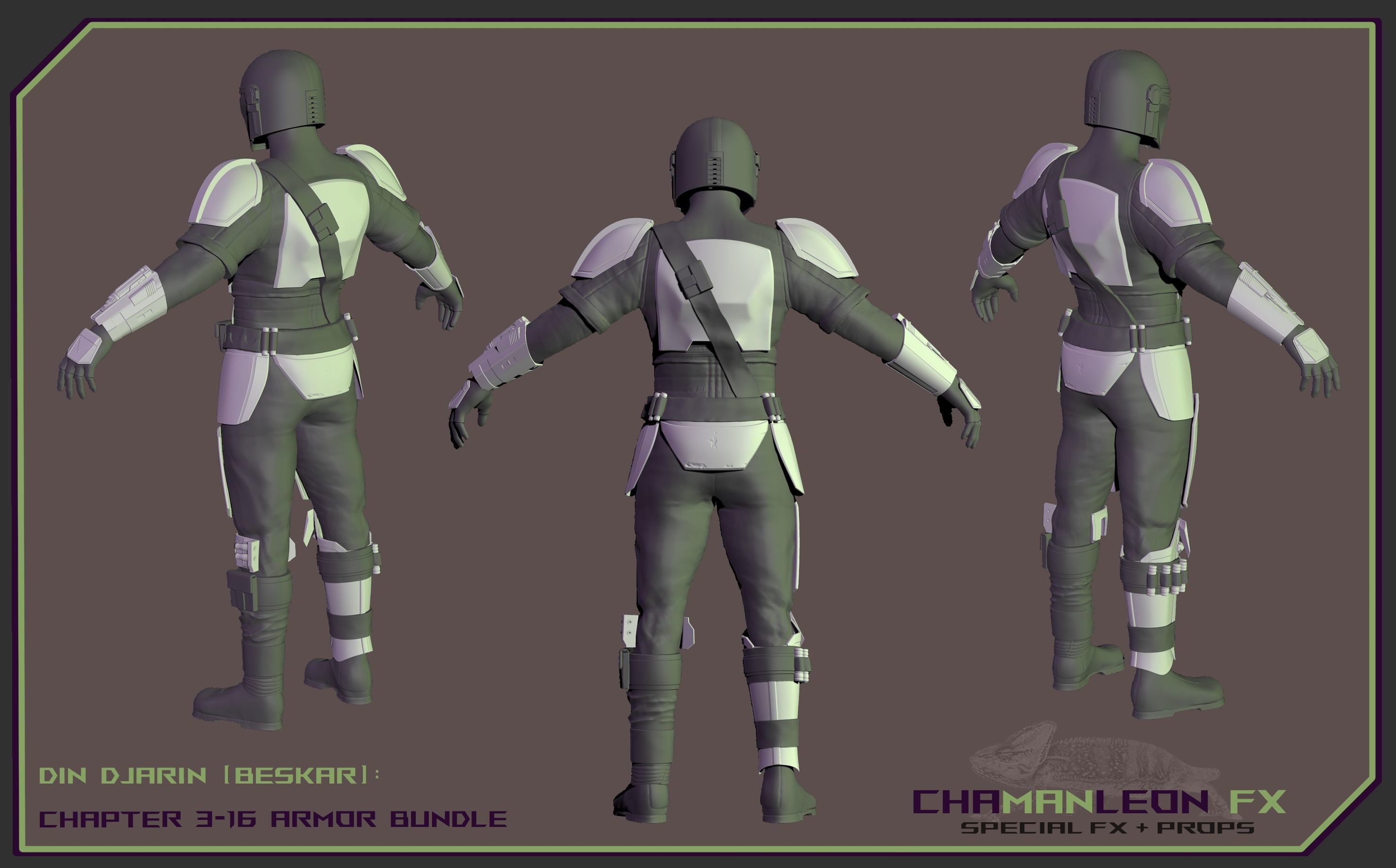 Din Djarin Mandalorian Beskar Armor Bundle Cosplay 3D print model_3