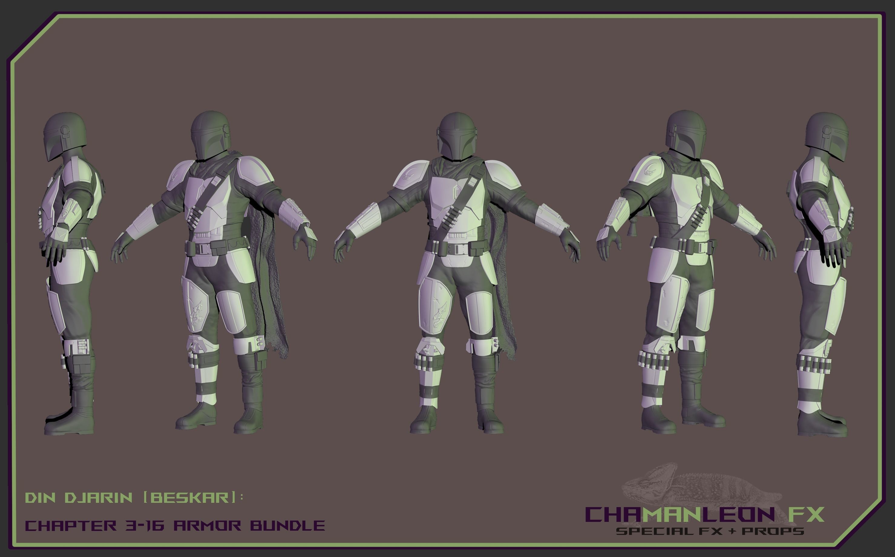 Din Djarin Mandalorian Beskar Armor Bundle Cosplay 3D print model_4