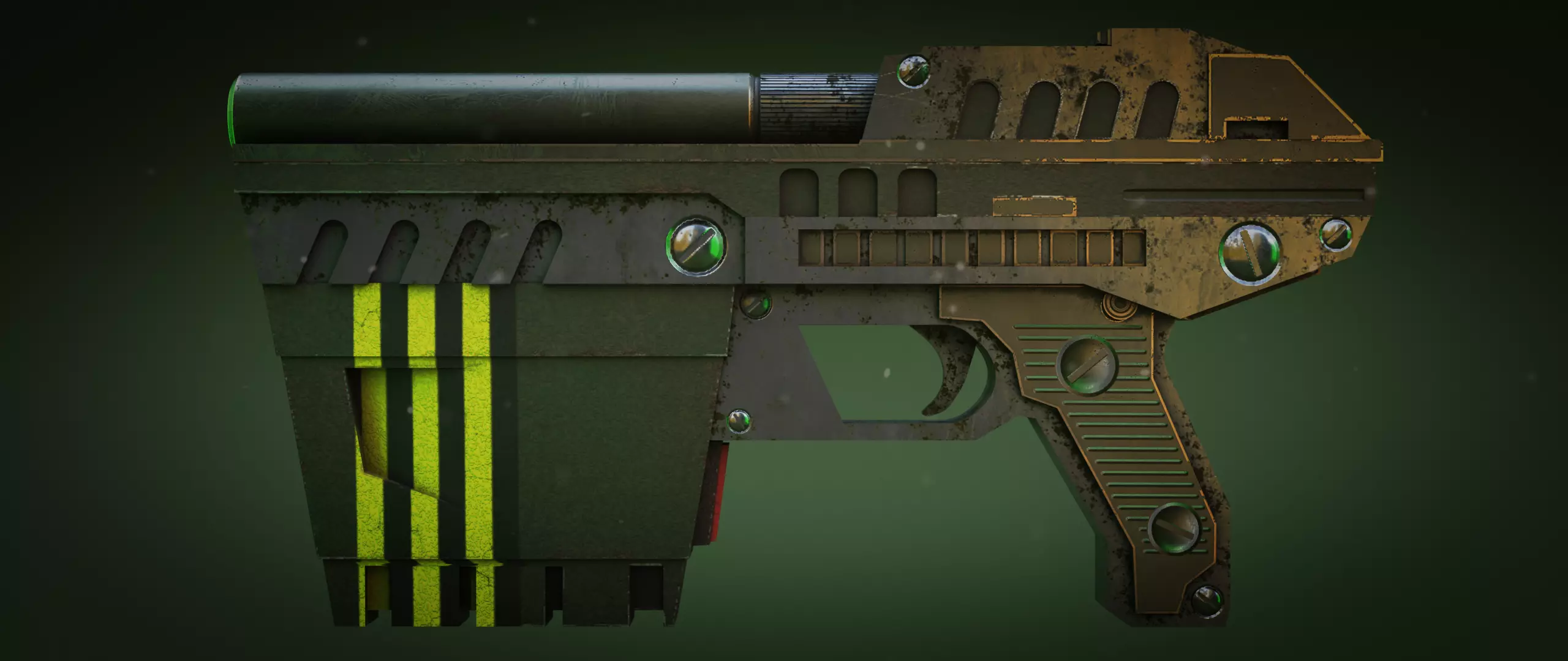 Sci-fi Handgun Low-poly 3D model