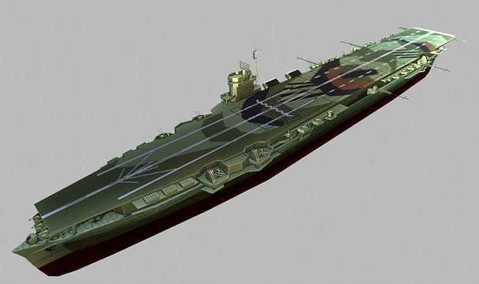 Unryu Aircraft Carrier Low-poly 3D model
