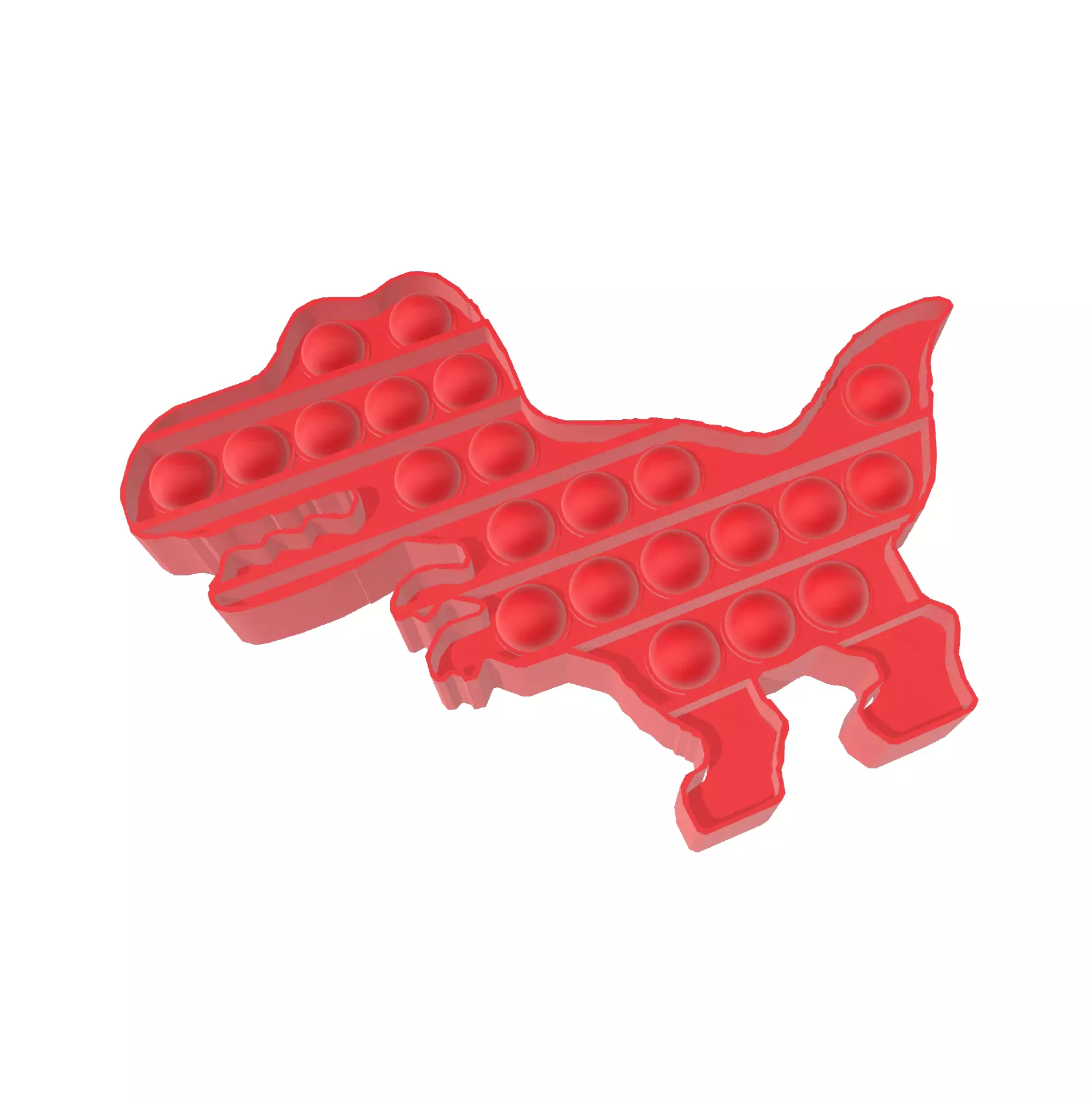 Dinosaur Shaped Pop-It Fidget Toy 3D print model_0