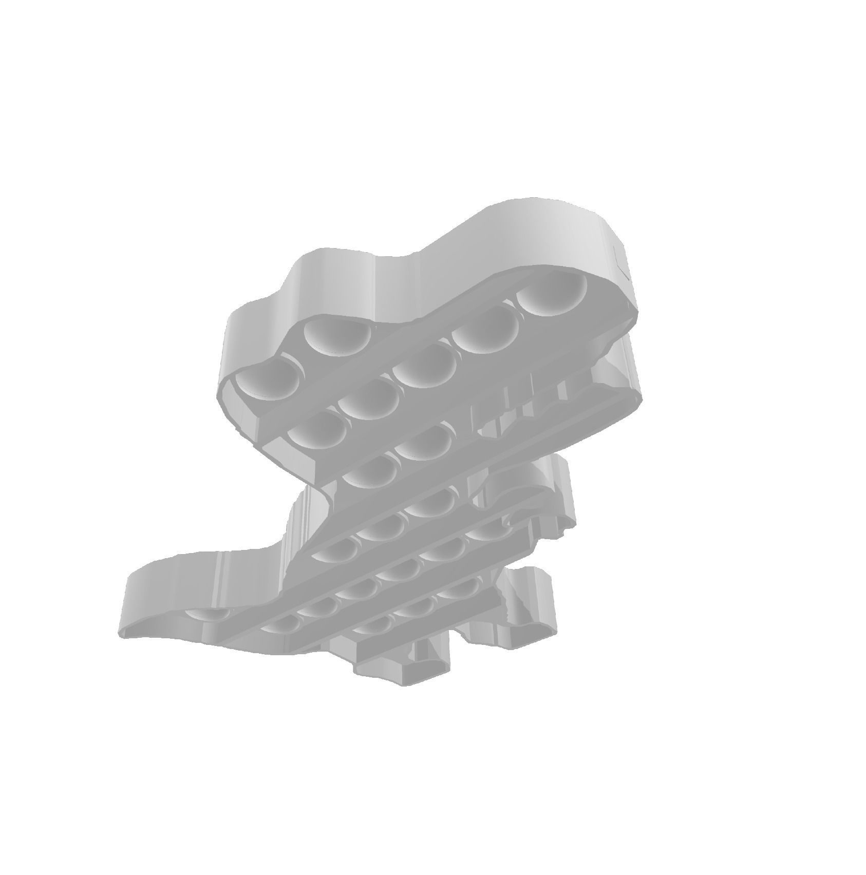 Dinosaur Shaped Pop-It Fidget Toy 3D print model_4