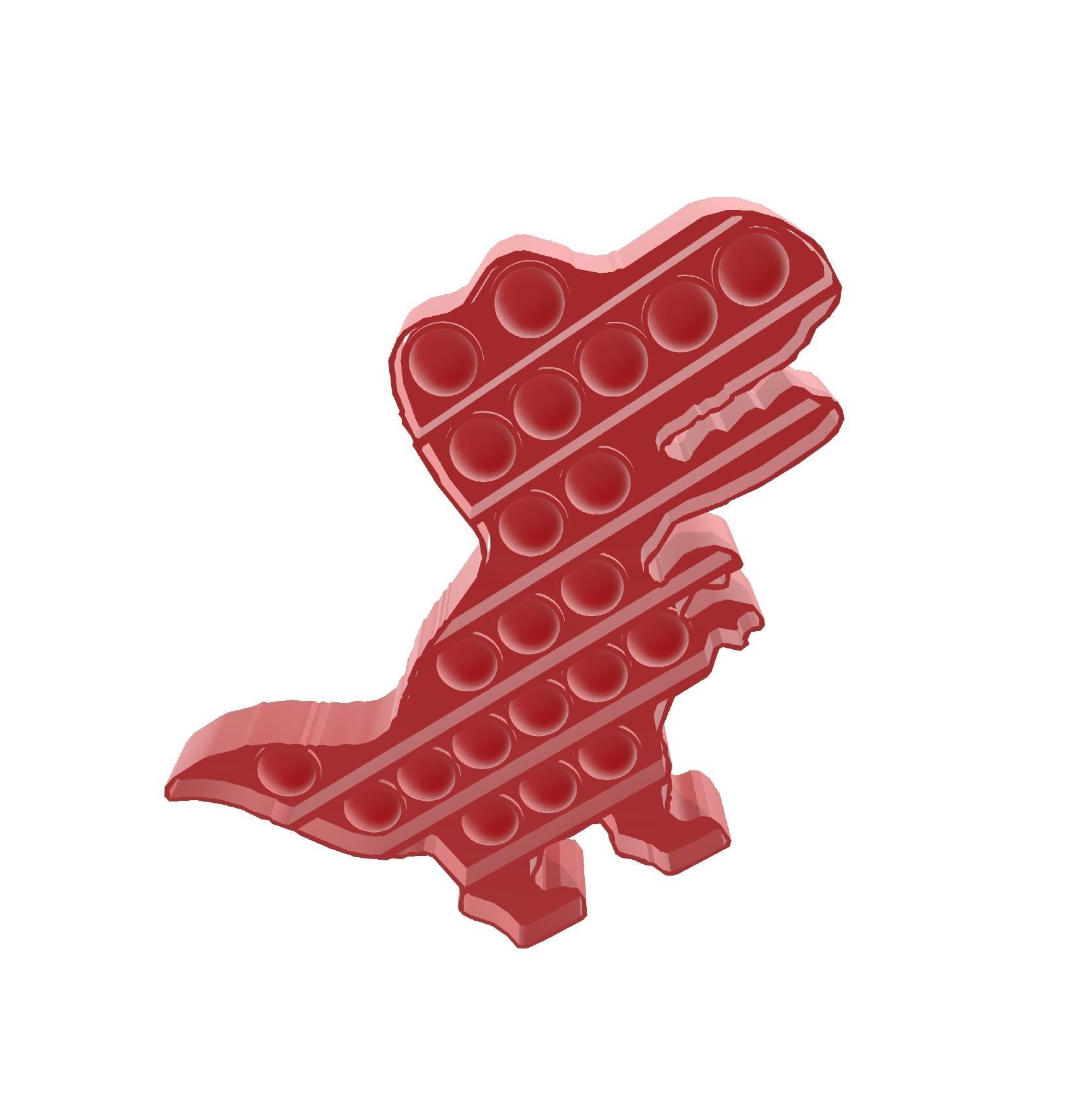 Dinosaur Shaped Pop-It Fidget Toy 3D print model_1