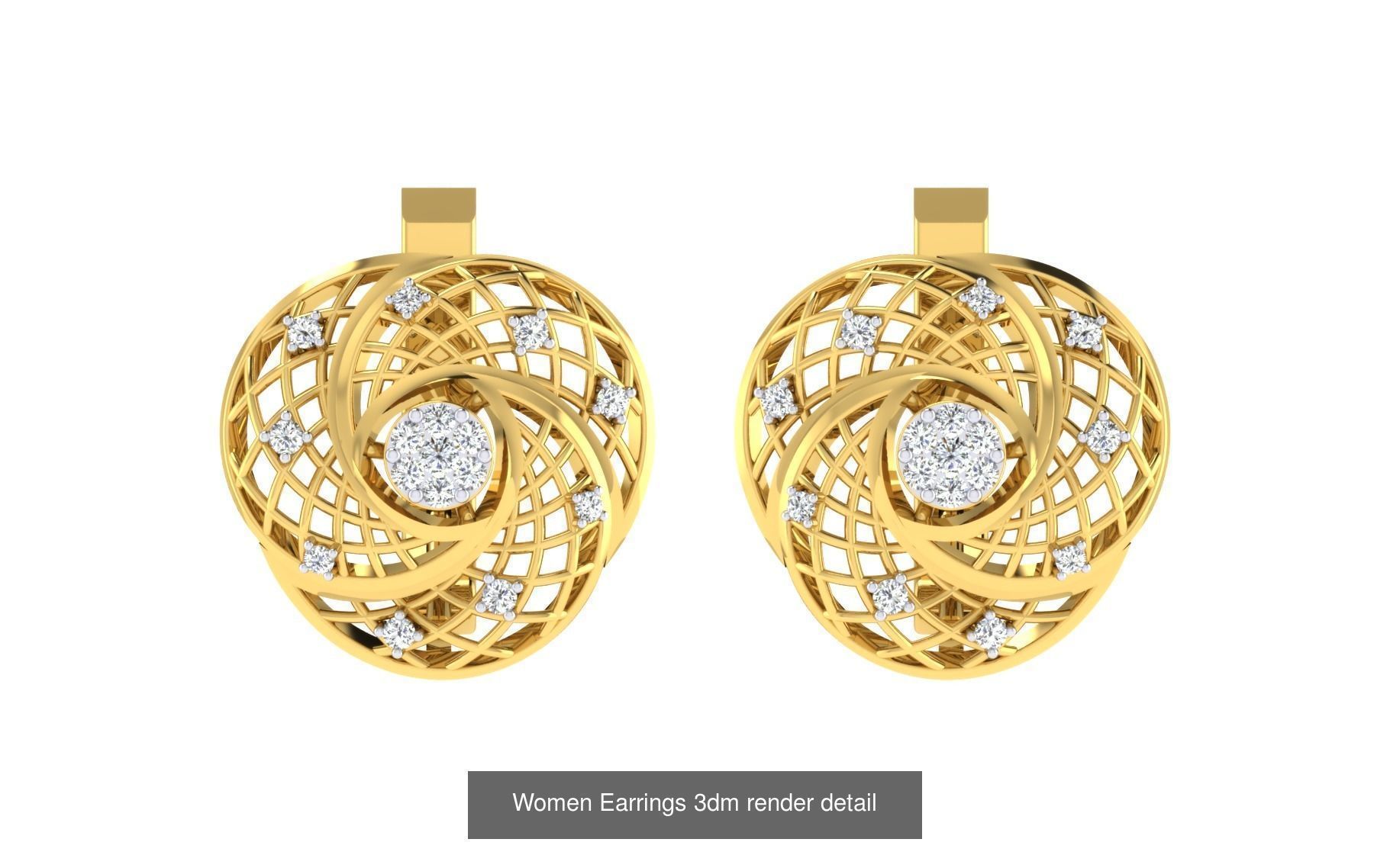 12 Flower Theme Earrings 3dm renders details 3D Model Collection_10