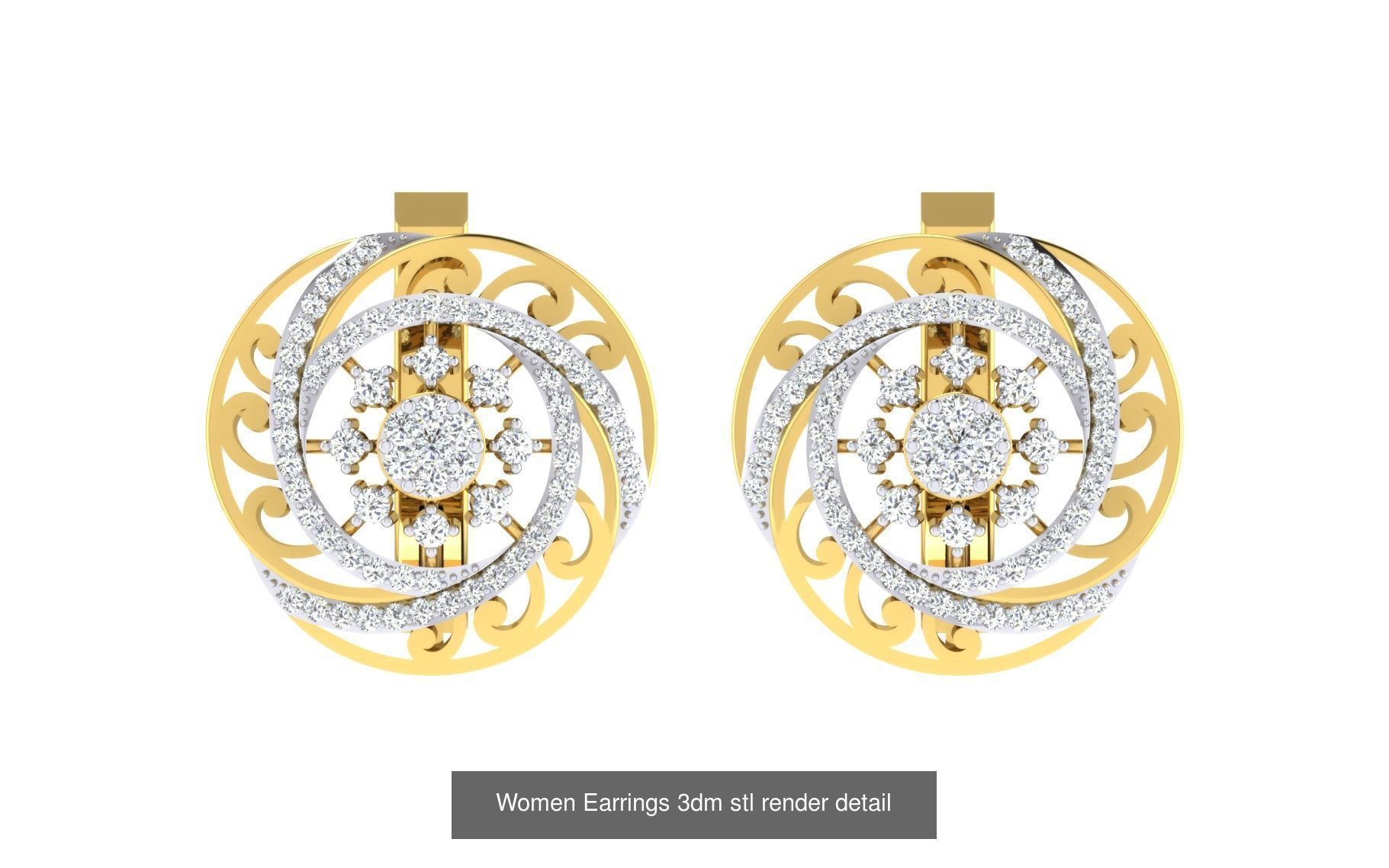 12 Flower Theme Earrings 3dm renders details 3D Model Collection_11