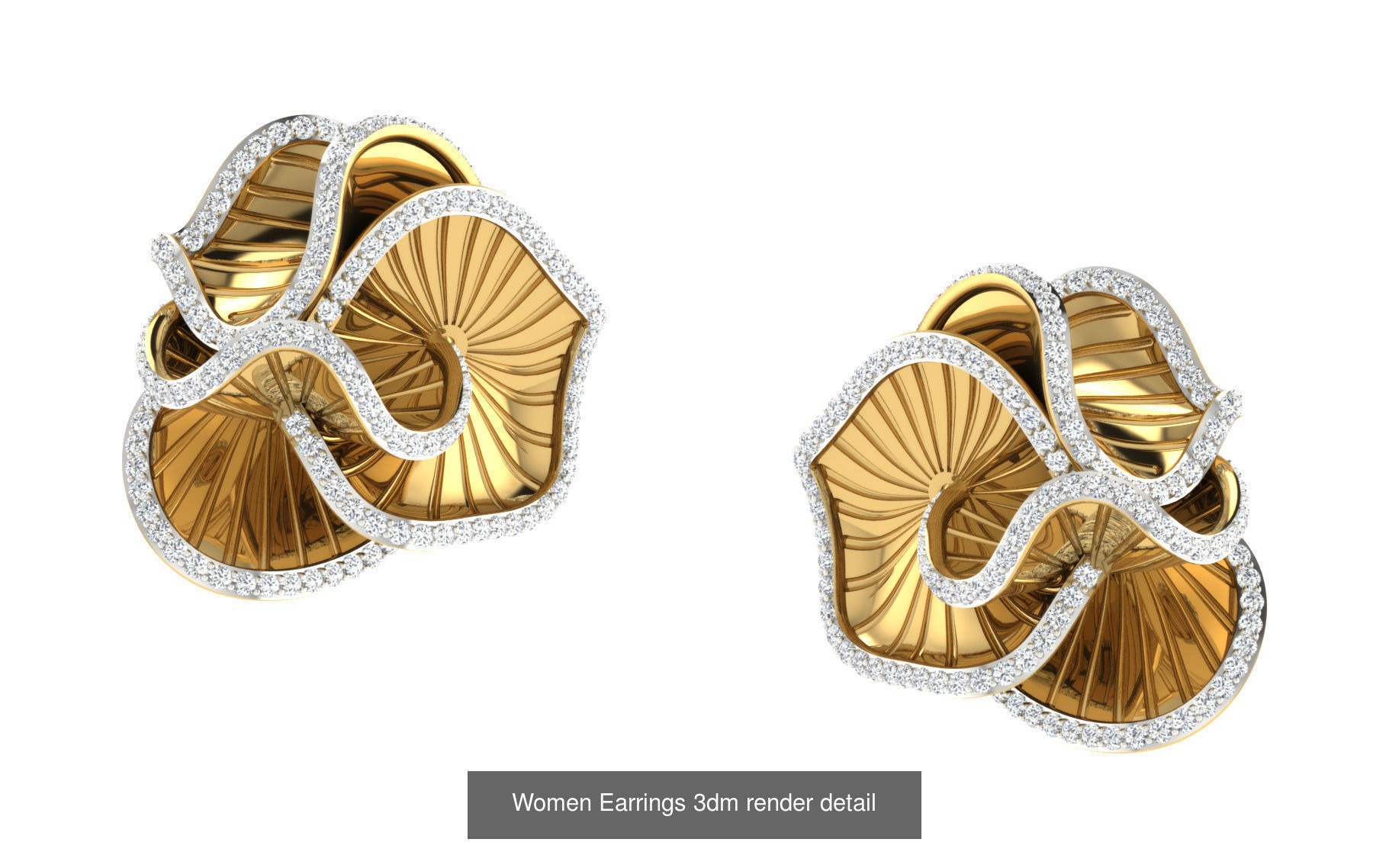12 Flower Theme Earrings 3dm renders details 3D Model Collection_3