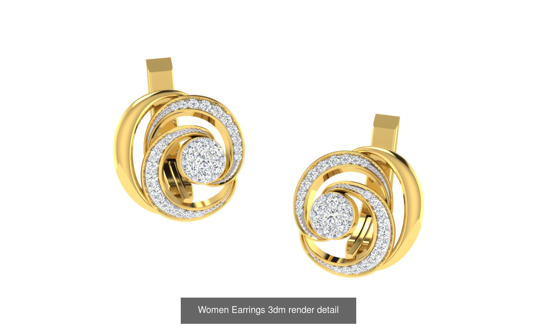 12 Flower Theme Earrings 3dm renders details 3D Model Collection_9