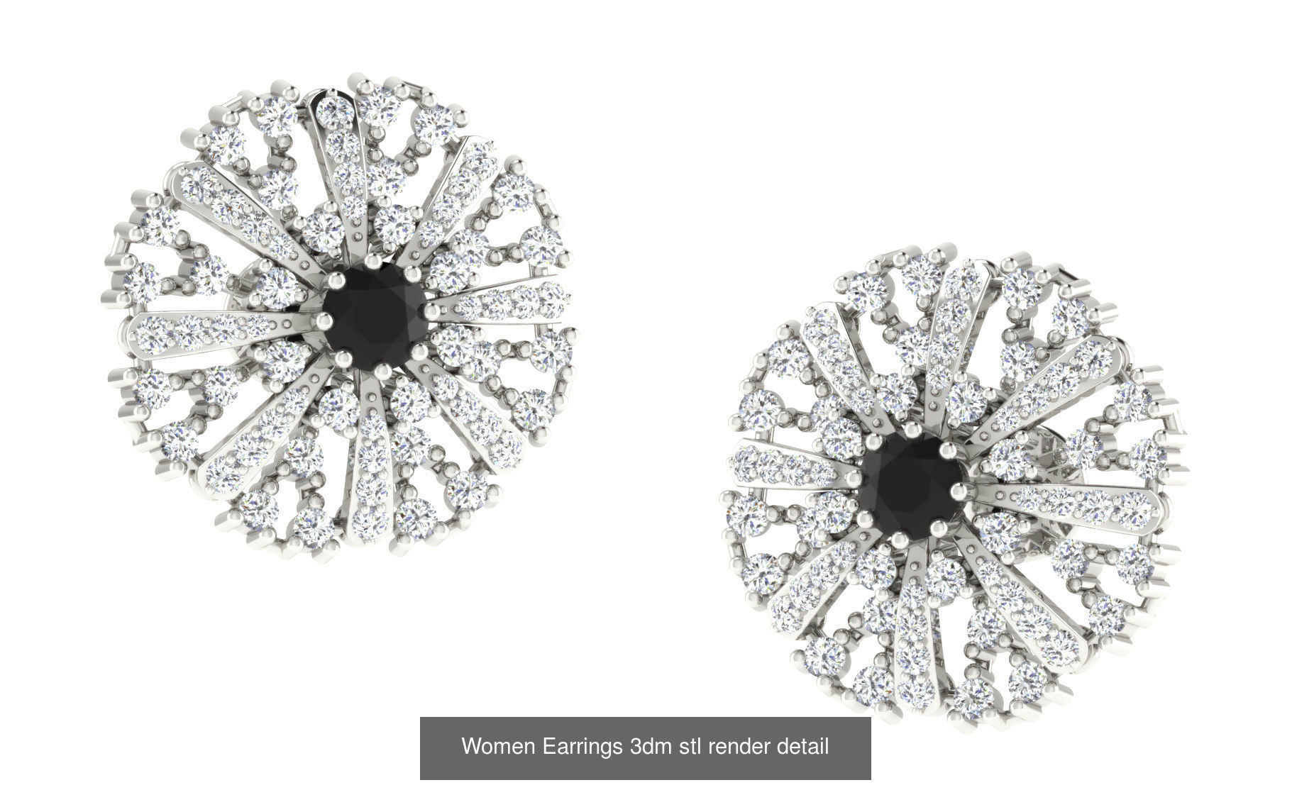 12 Flower Theme Earrings 3dm renders details 3D Model Collection_8