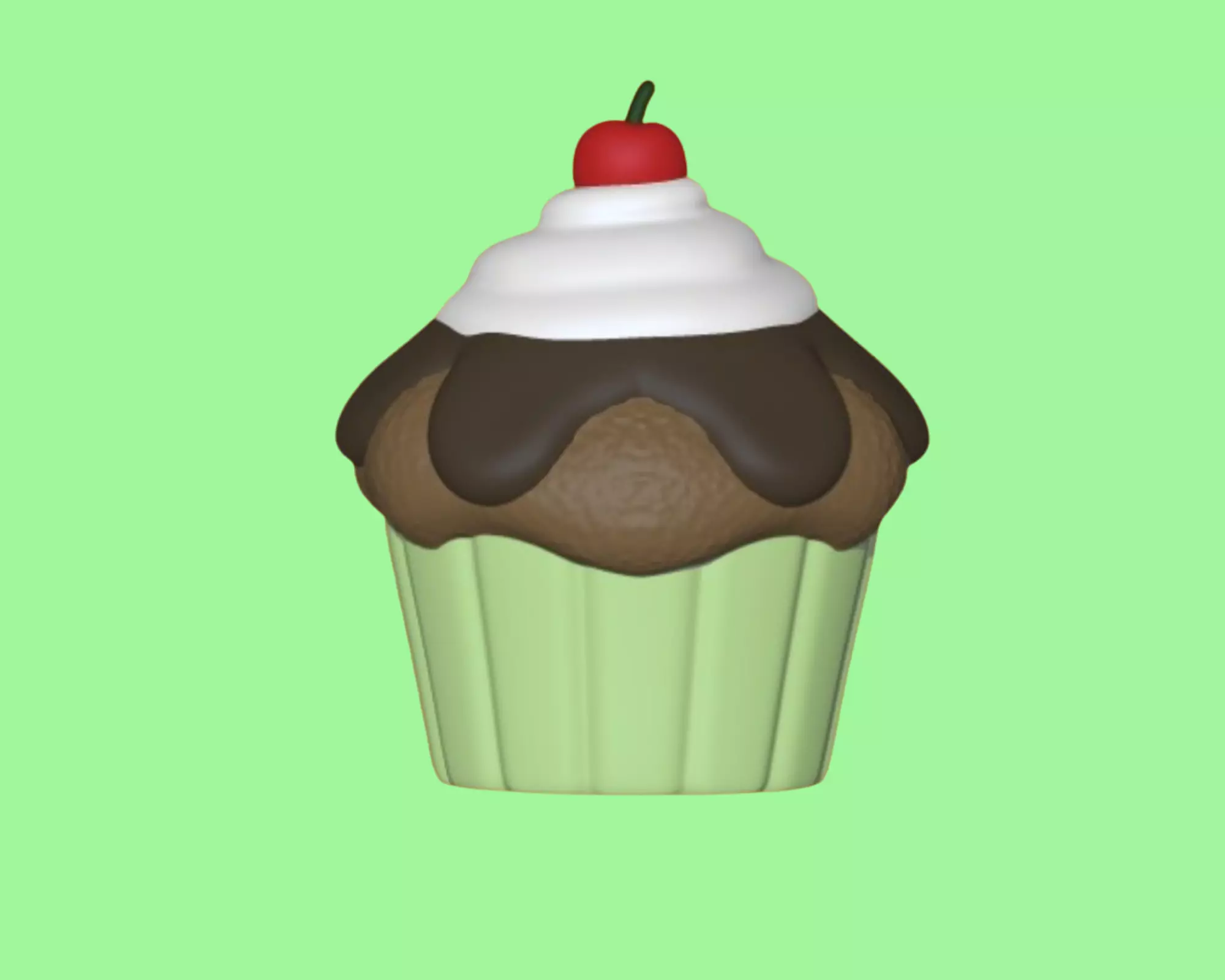 Chocolate Cupcake 3D print model_0