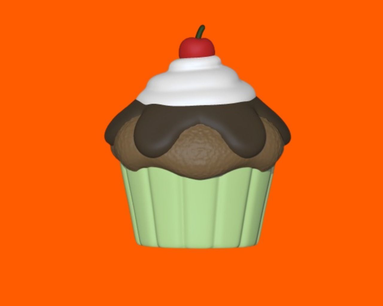 Chocolate Cupcake 3D print model_1