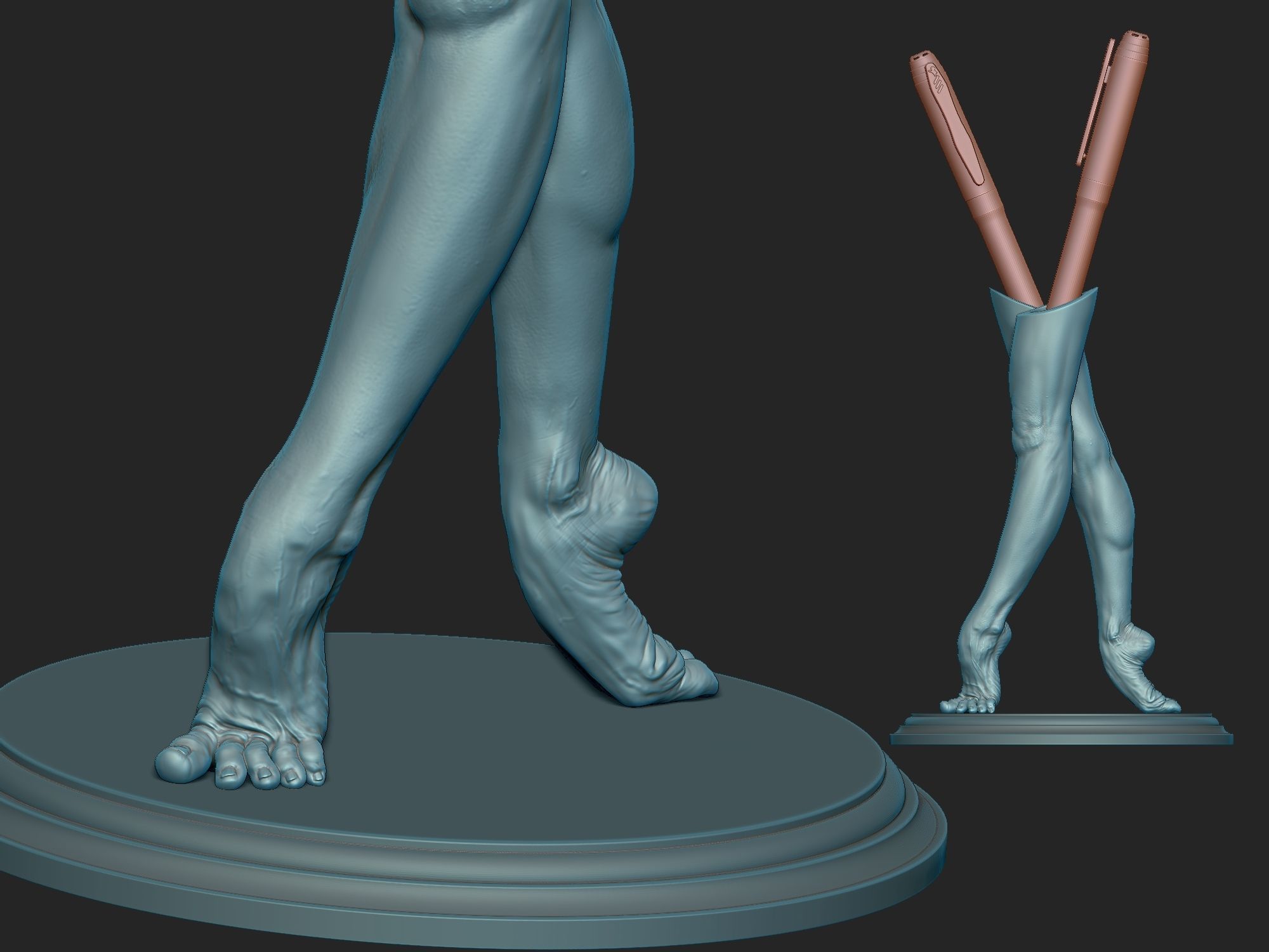 Balerina Feet Artwork PenHolder Print ready 3D model 3D print model_0