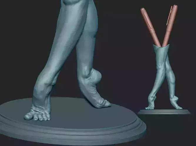 Balerina Feet Artwork PenHolder Print ready 3D model 3D print model