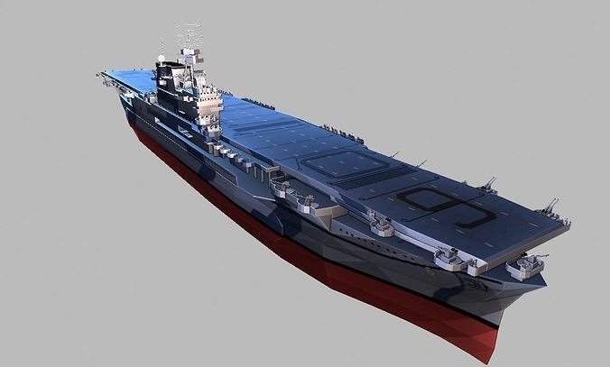 USS Enterprise CV-6 Aircraft Carrier Low-poly 3D model