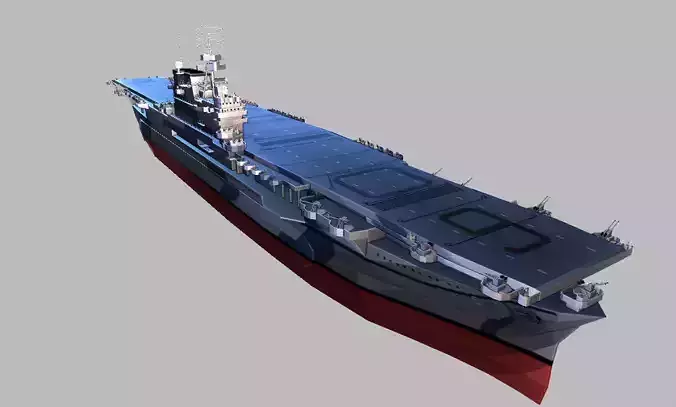 USS Enterprise CV-6 Aircraft Carrier Low-poly 3D model
