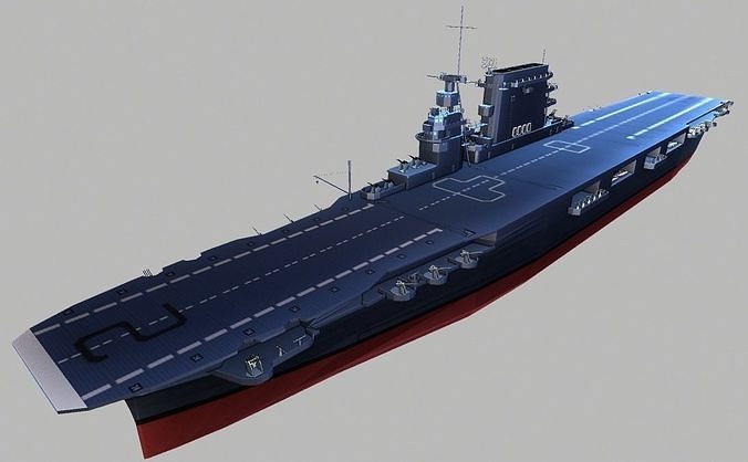 USS Lexington CV-2 Aircraft Carrier Low-poly 3D model