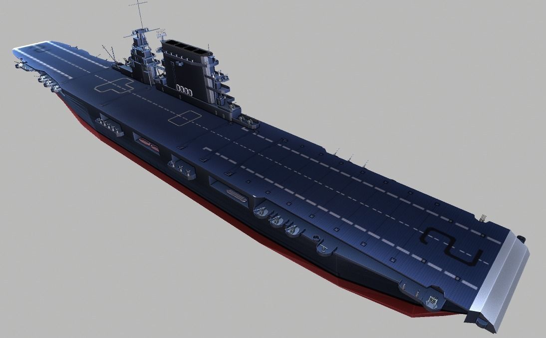 USS Lexington CV-2 Aircraft Carrier Low-poly 3D model_1