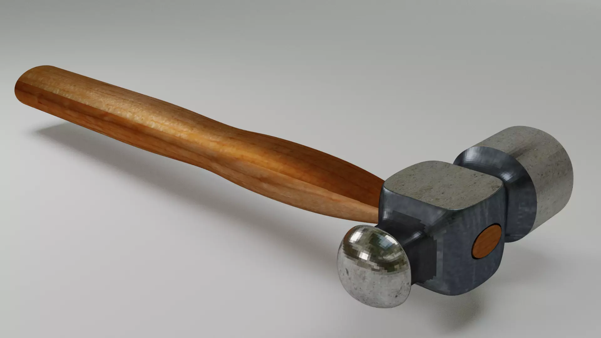 Hammer 3D Model with wooden handle 3D model_0