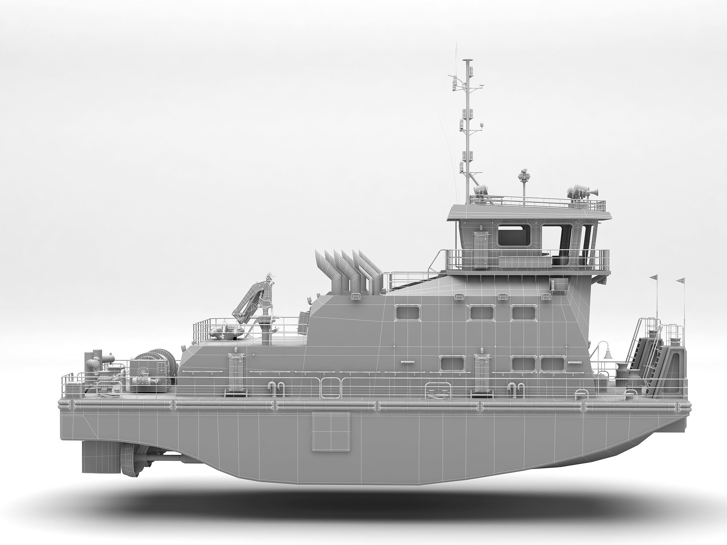 Push Boat 28m 3D model_5