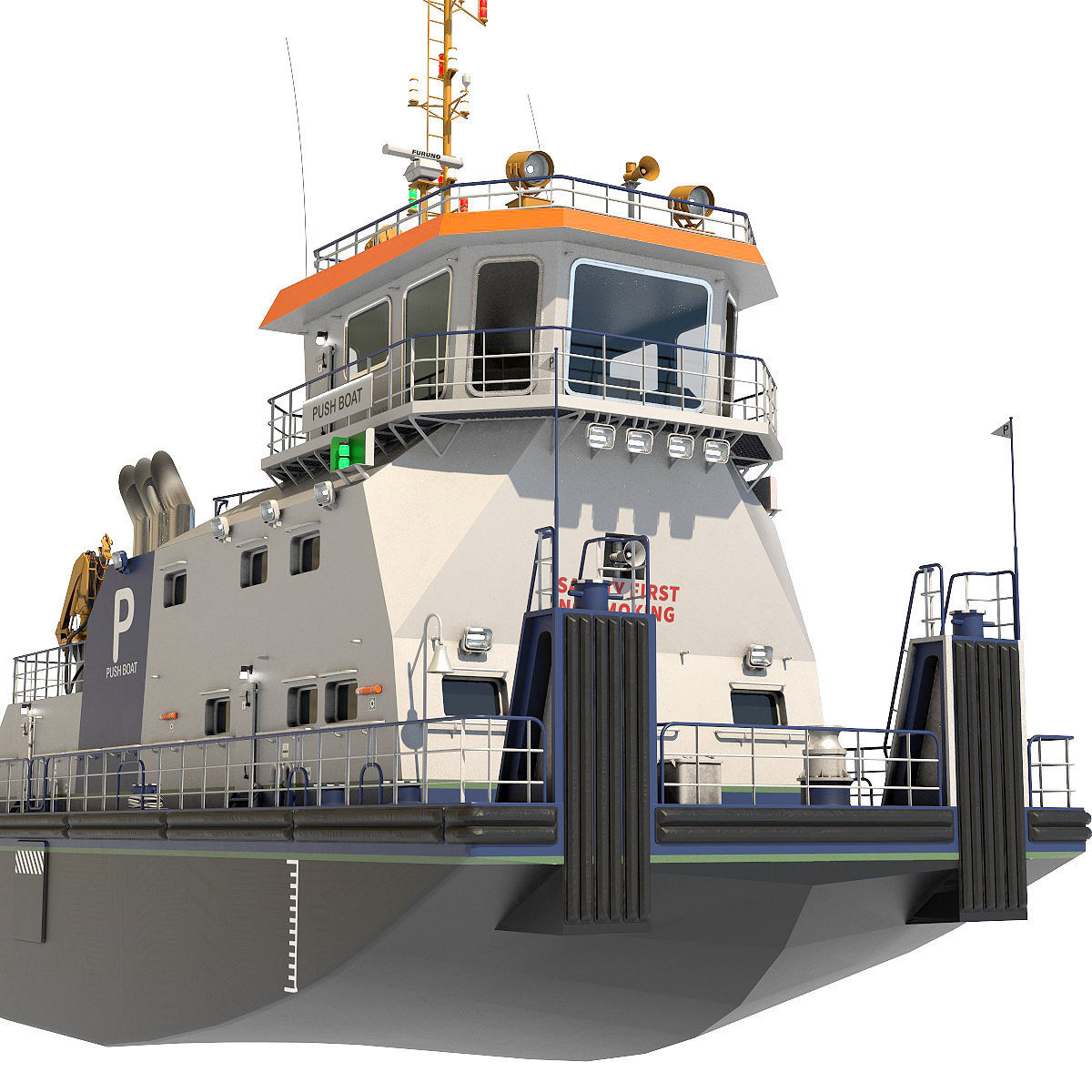 Push Boat 28m 3D model_6