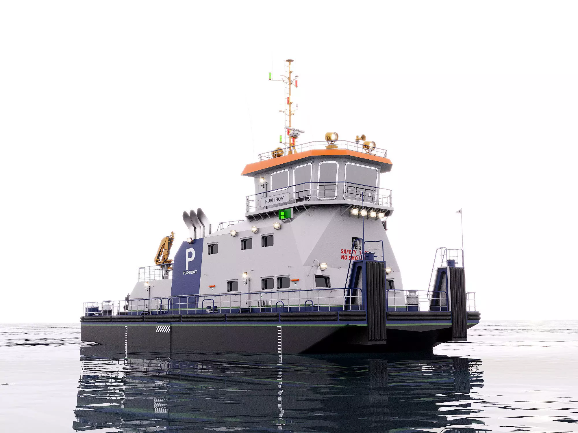 Push Boat 28m 3D model_0