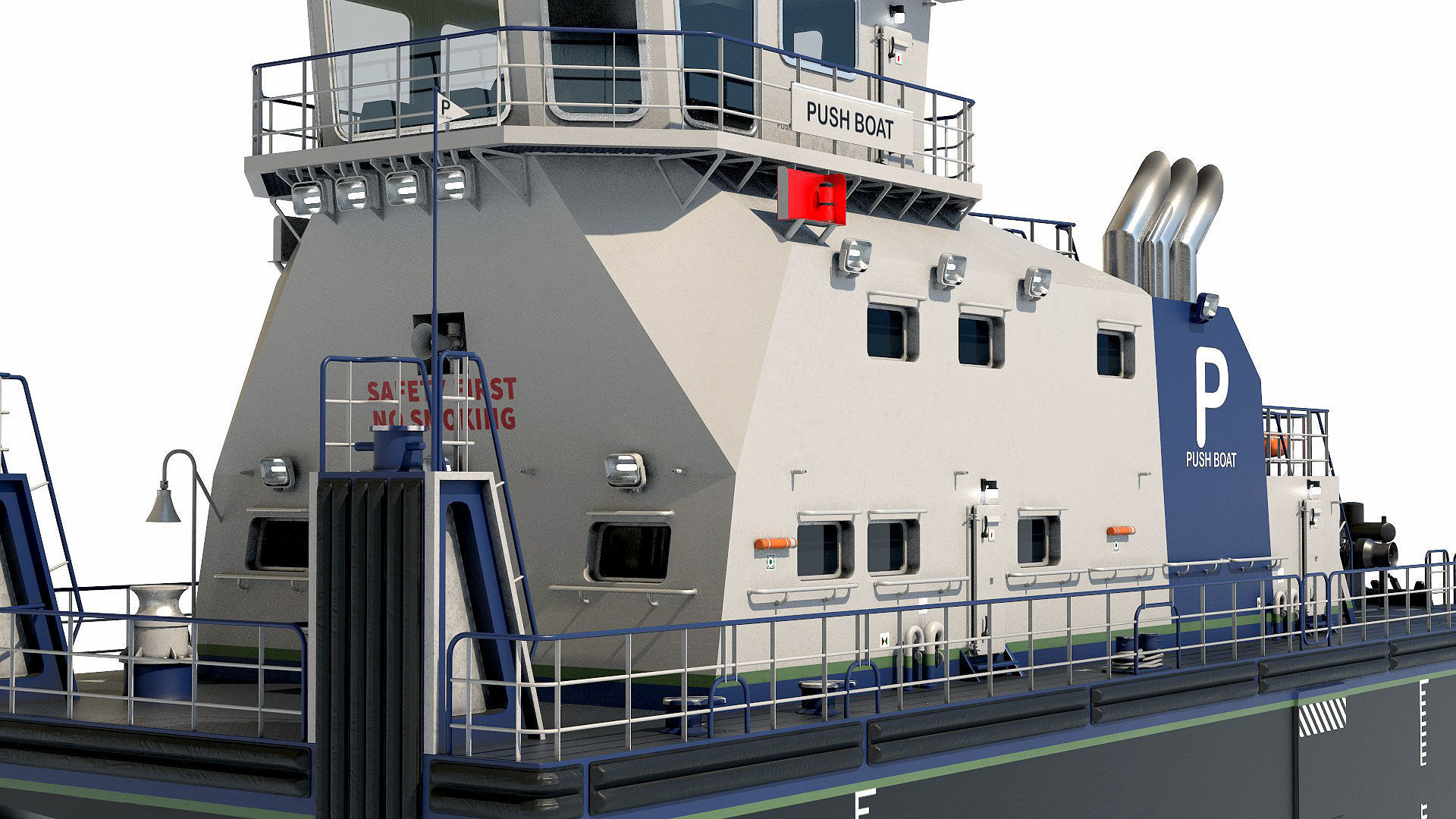 Push Boat 28m 3D model_8