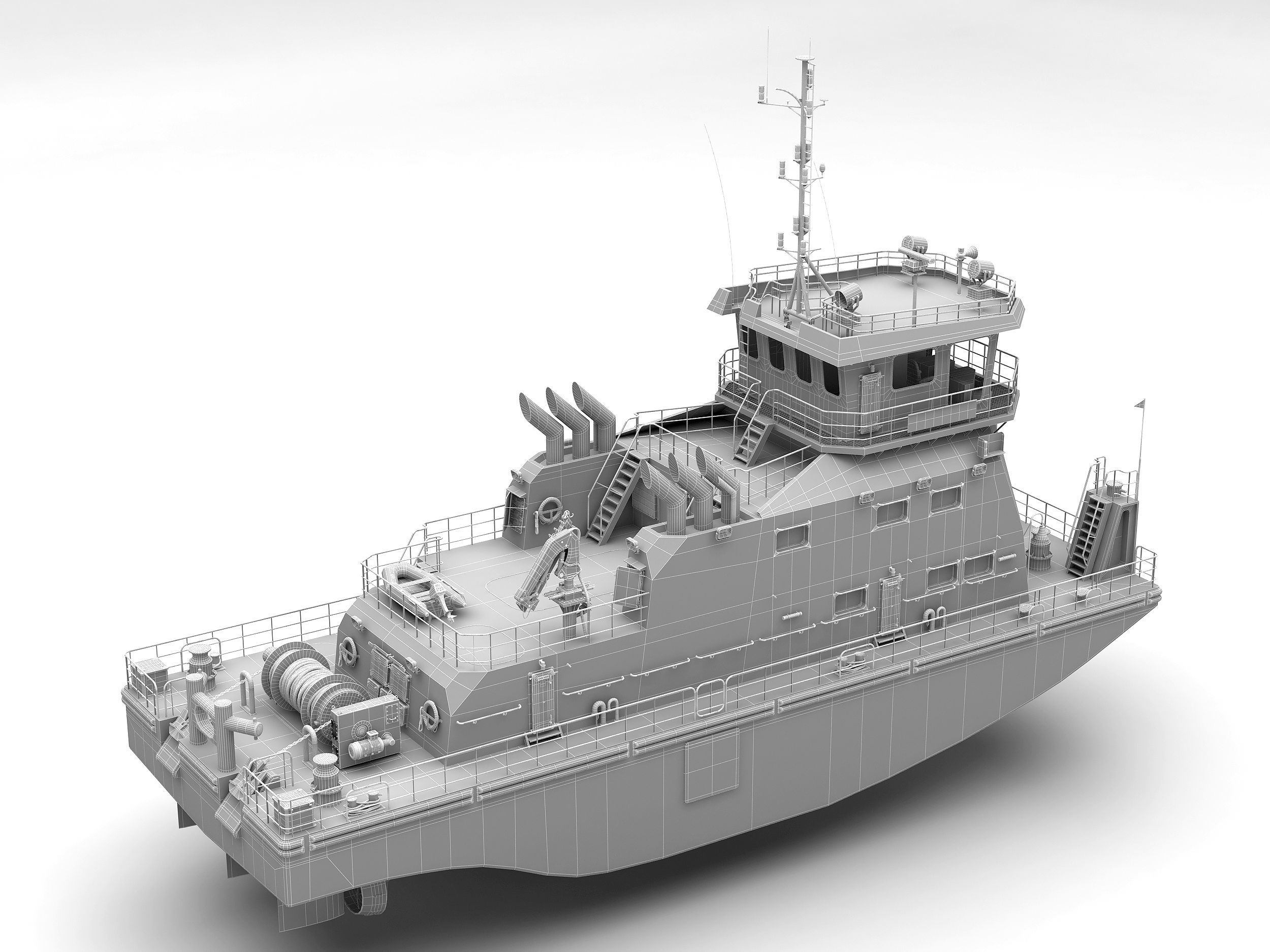 Push Boat 28m 3D model_14