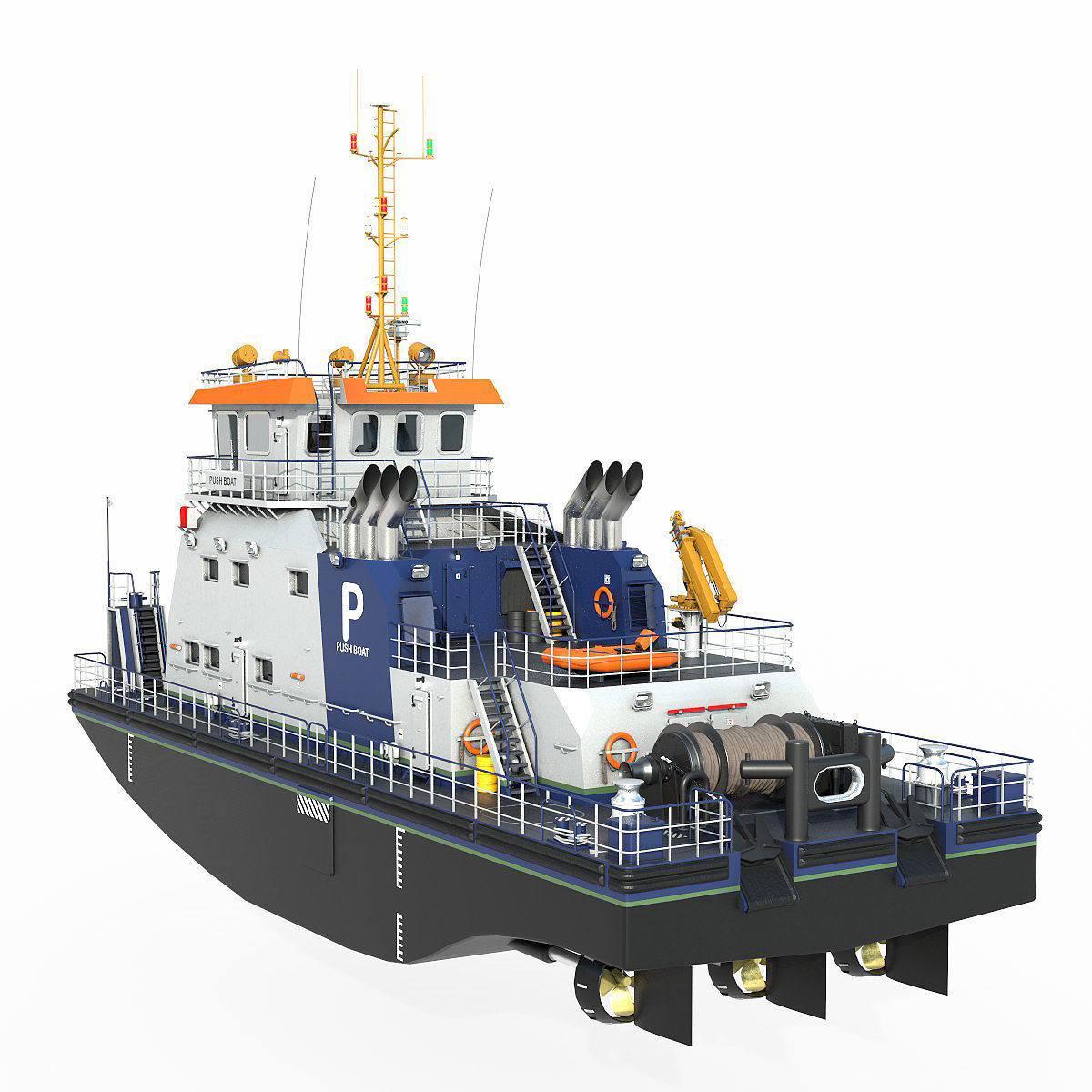 Push Boat 28m 3D model_13