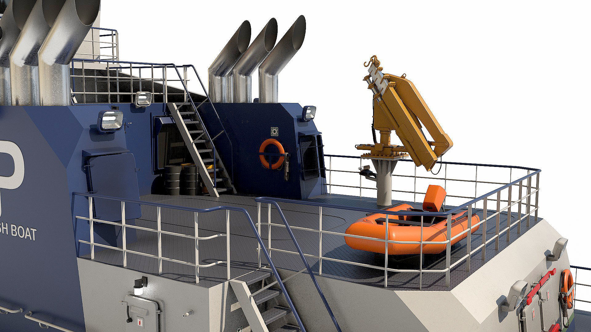 Push Boat 28m 3D model_9