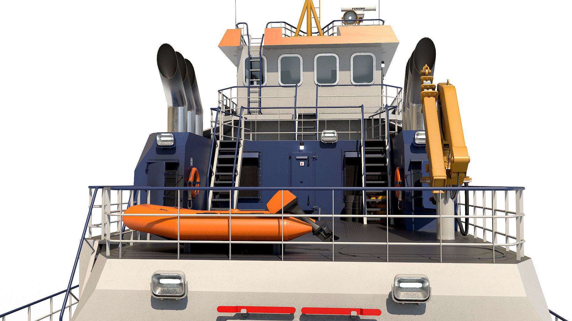 Push Boat 28m 3D model_10