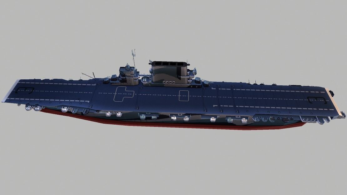 USS Saratoga CV-3 Aircraft Carrier Low-poly 3D model_7