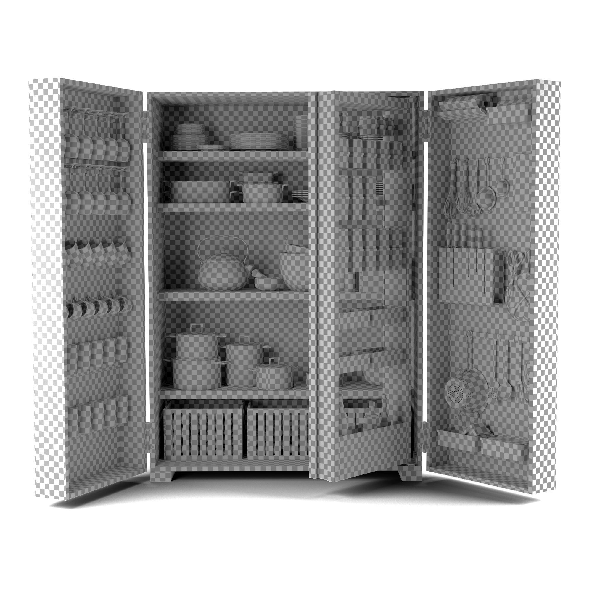 Bulthaup B2 - Kitchen Tools Cabinet 3D model_7