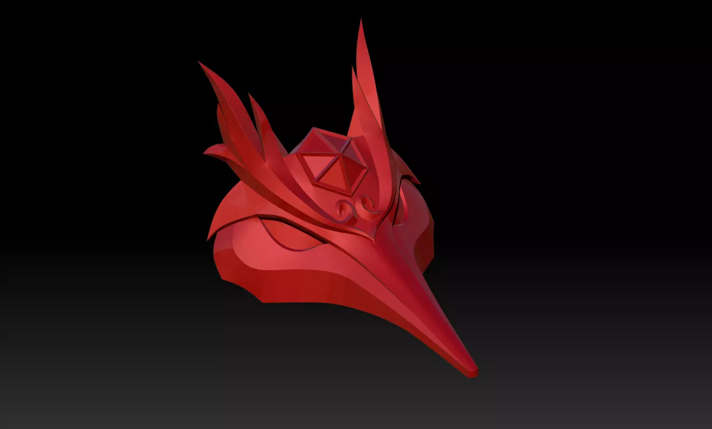 Sara Kujou bird-face tengu mask  3D print model_0
