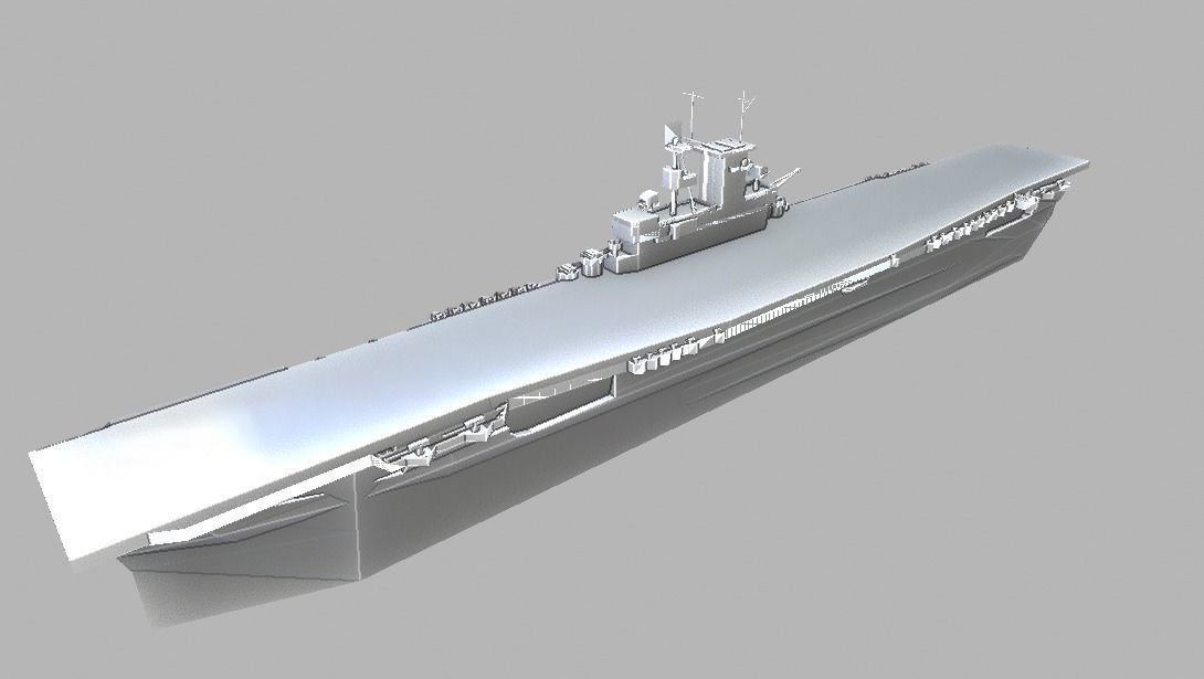 USS Wasp Aircraft Carrier Low-poly 3D model_6