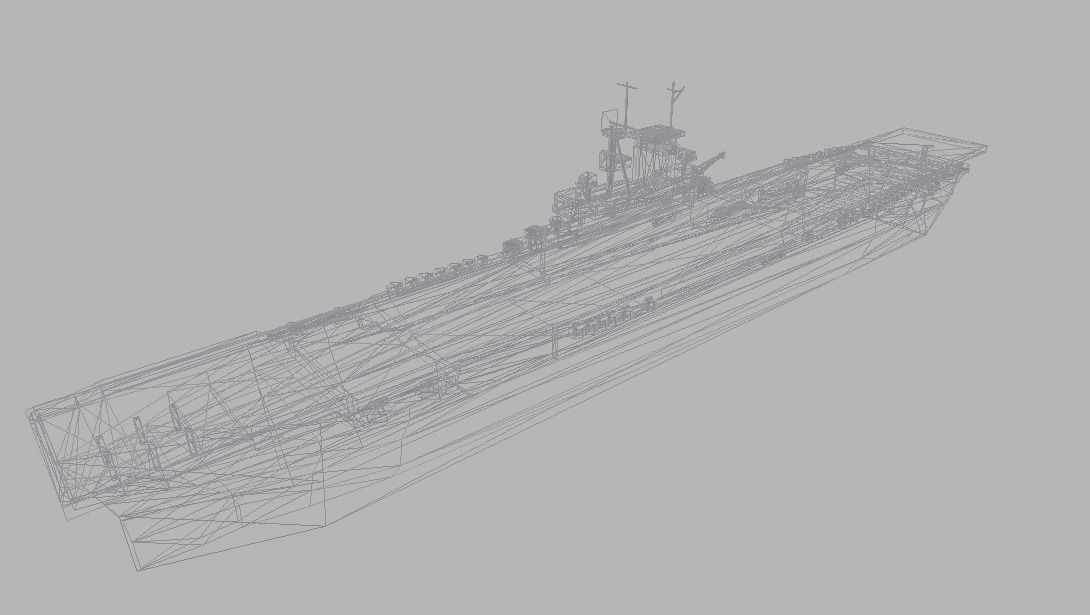 USS Wasp Aircraft Carrier Low-poly 3D model_3