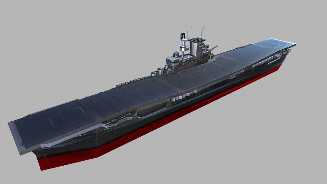 USS Wasp Aircraft Carrier Low-poly 3D model_5