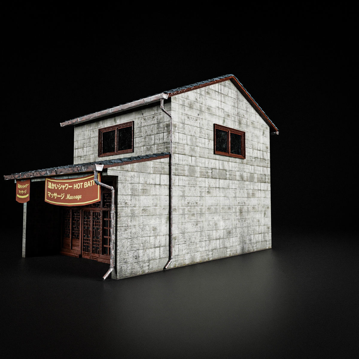 JAPANESE BUILDING 002 Low-poly 3D model_2